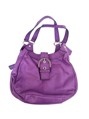Y2K Coach Soho Purple Lynn Hobo Leather Tote